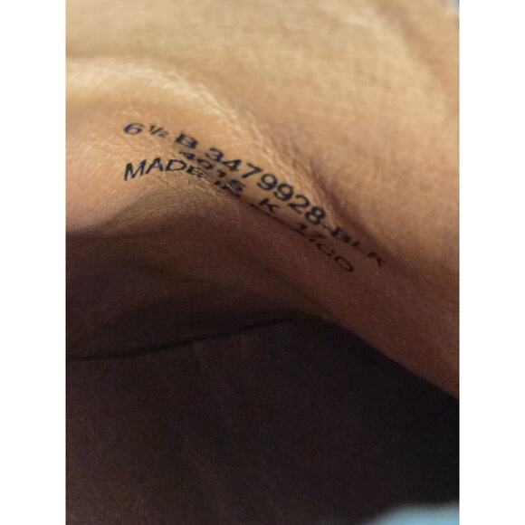 FRYE Nora Omaha Western Ankle Boot 6.5B Tribal Design Black Leather Metal Heeled - Picture 5 of 10